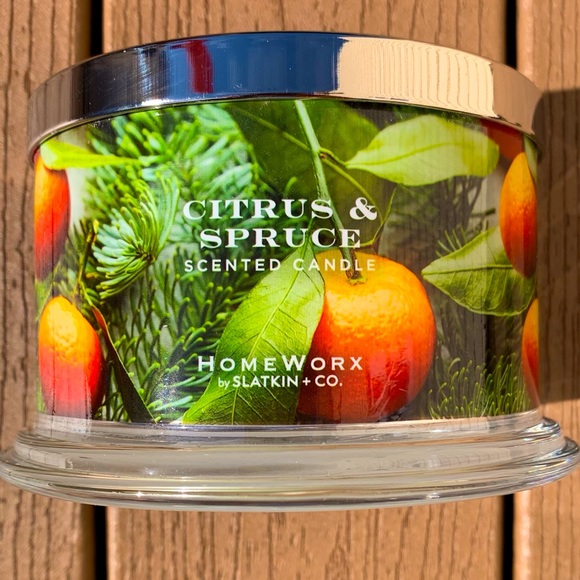 🆕CITRUS AND SPRUCE HARRY SLATKIN HOMEWORX 4 WICK, 18oz CANDLE NWTS! - Picture 1 of 5
